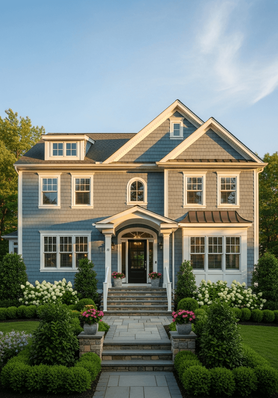 Completed exterior remodel on a New Jersey colonial home by Ridgeline Remodeling Group